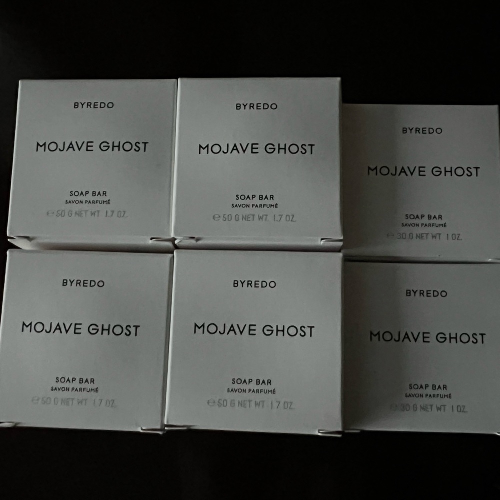 Lot of 6 Byredo MOJAVE GHOST Bar Soap 4 bars 1.7 oz each plus 2 bars 1 oz new